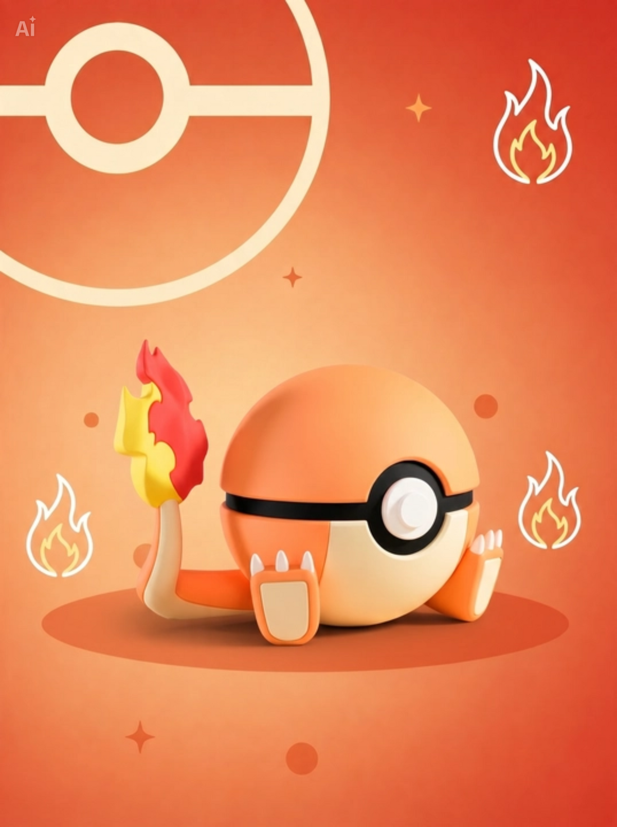 Pokéball Edición Charmander – Figura Coleccionable 3D