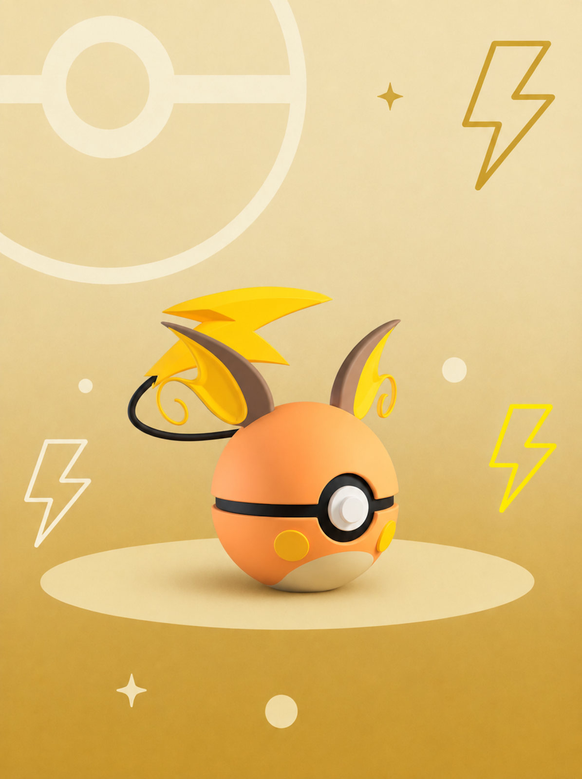 Pokéball Edición Raichu – Figura Coleccionable 3D