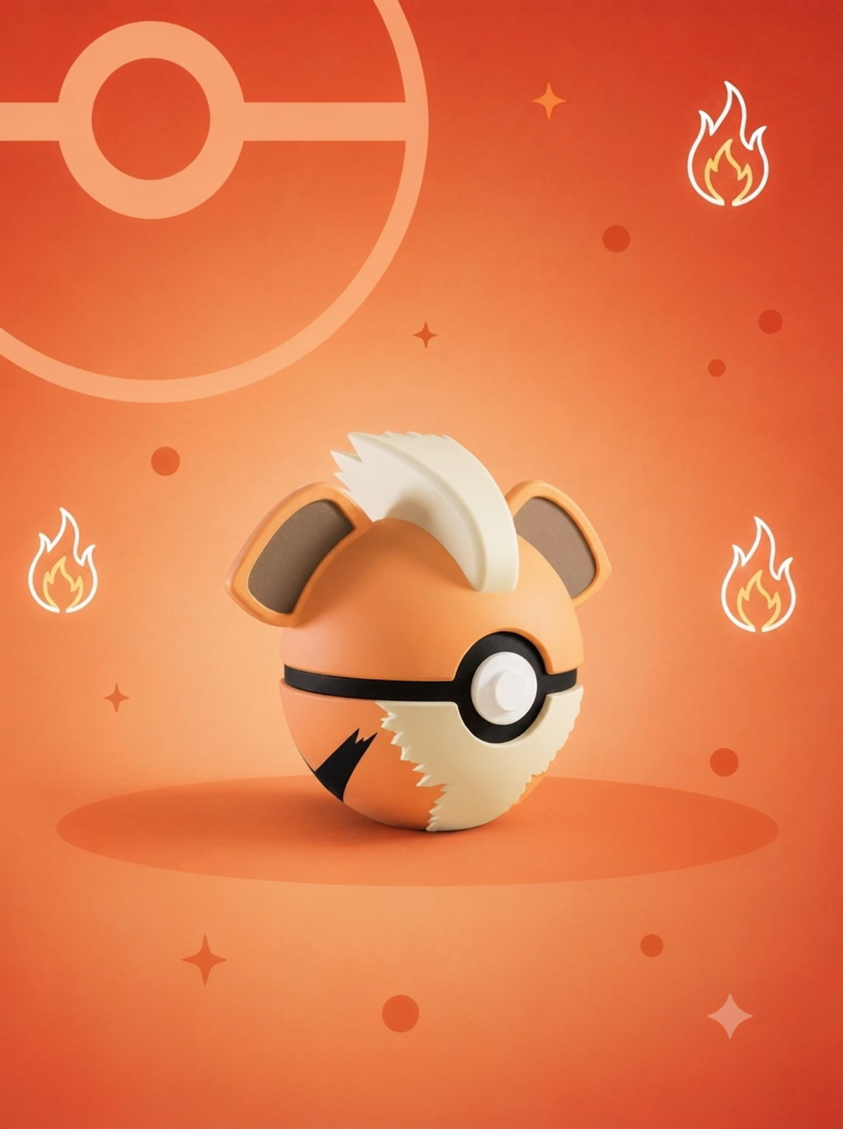 Pokéball Edición Growlithe – Figura Coleccionable 3D