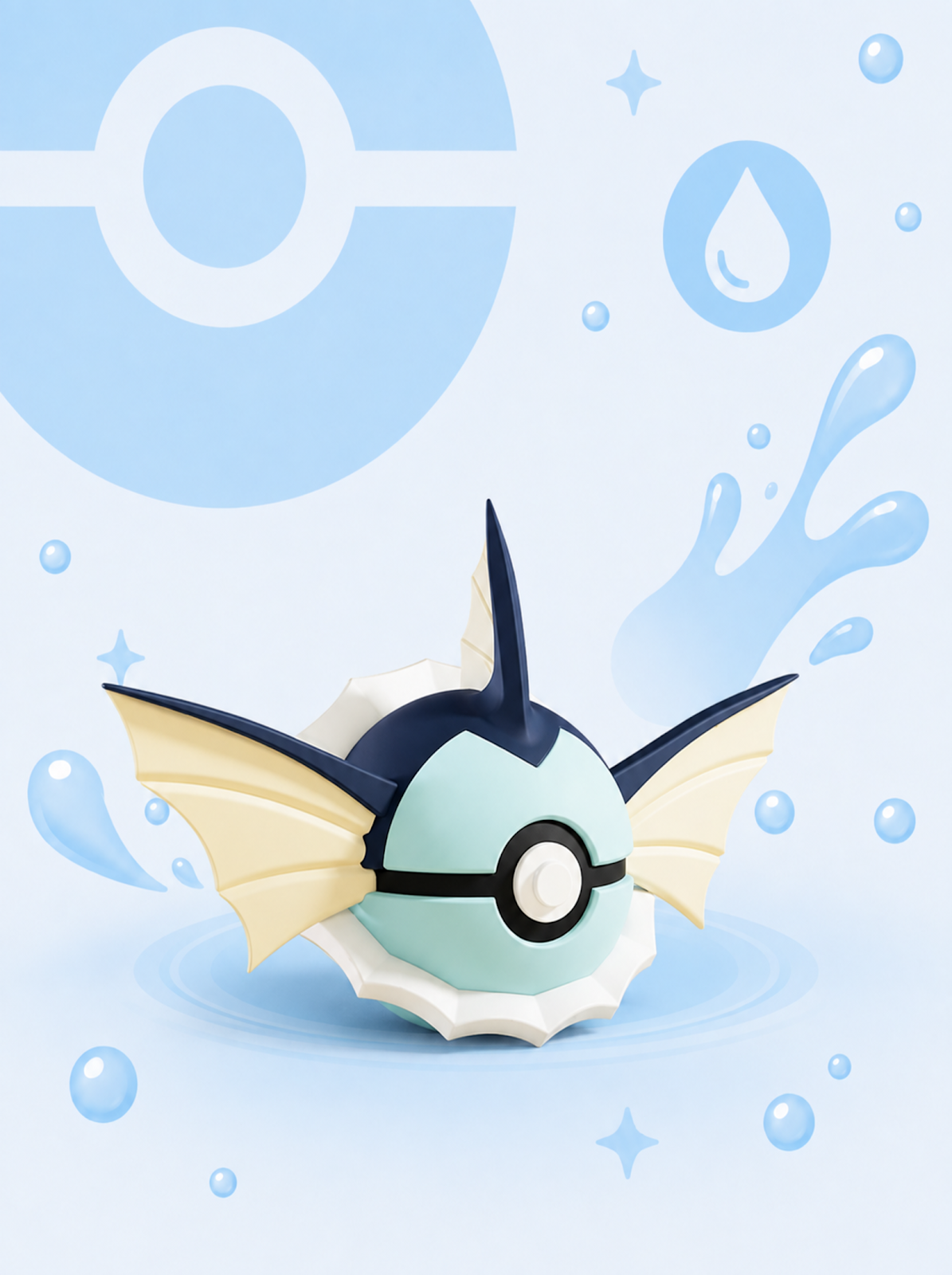Pokéball Edición Vaporeon – Figura Coleccionable 3D