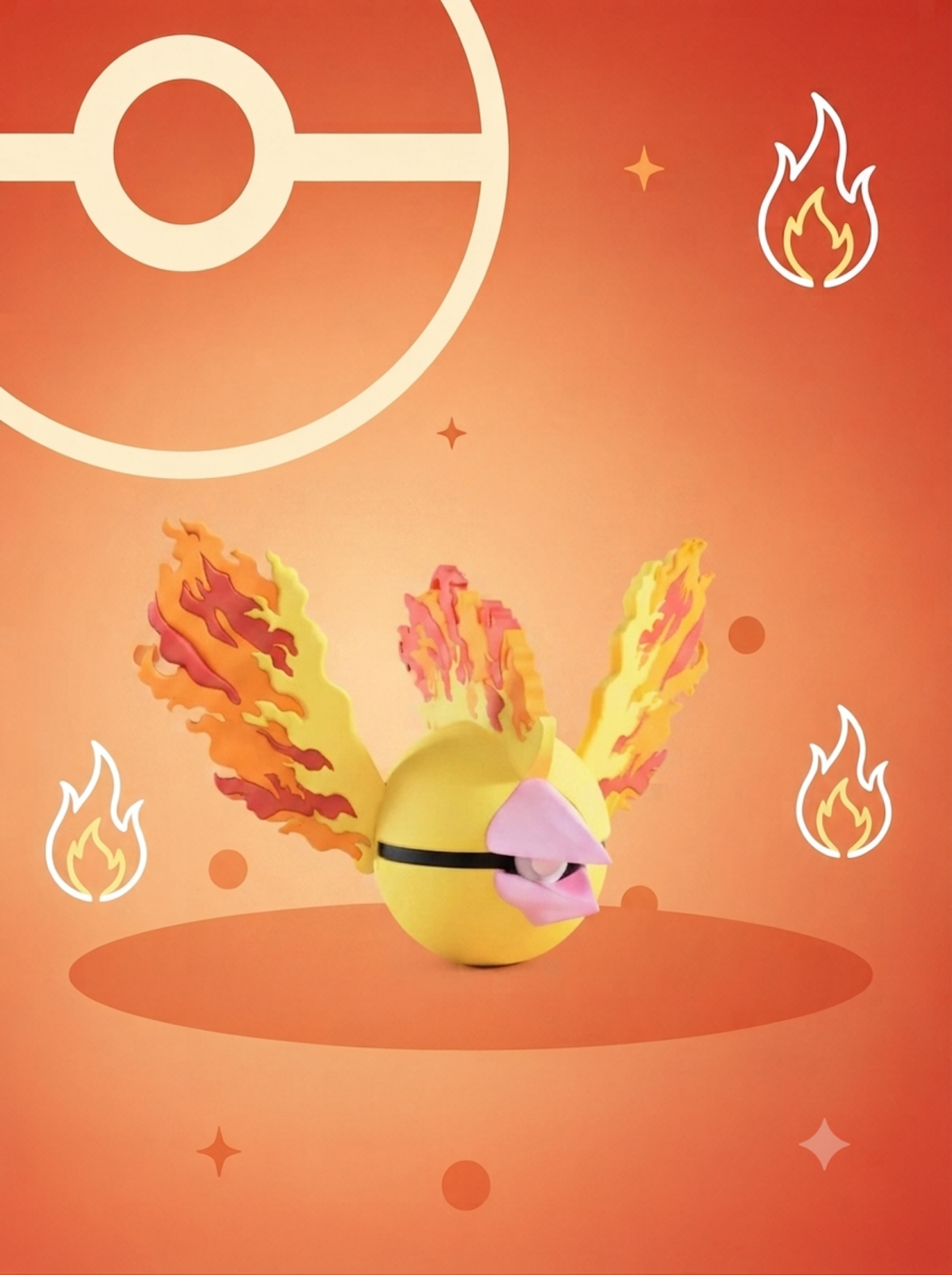 Pokéball Edición Moltres – Figura Coleccionable 3D
