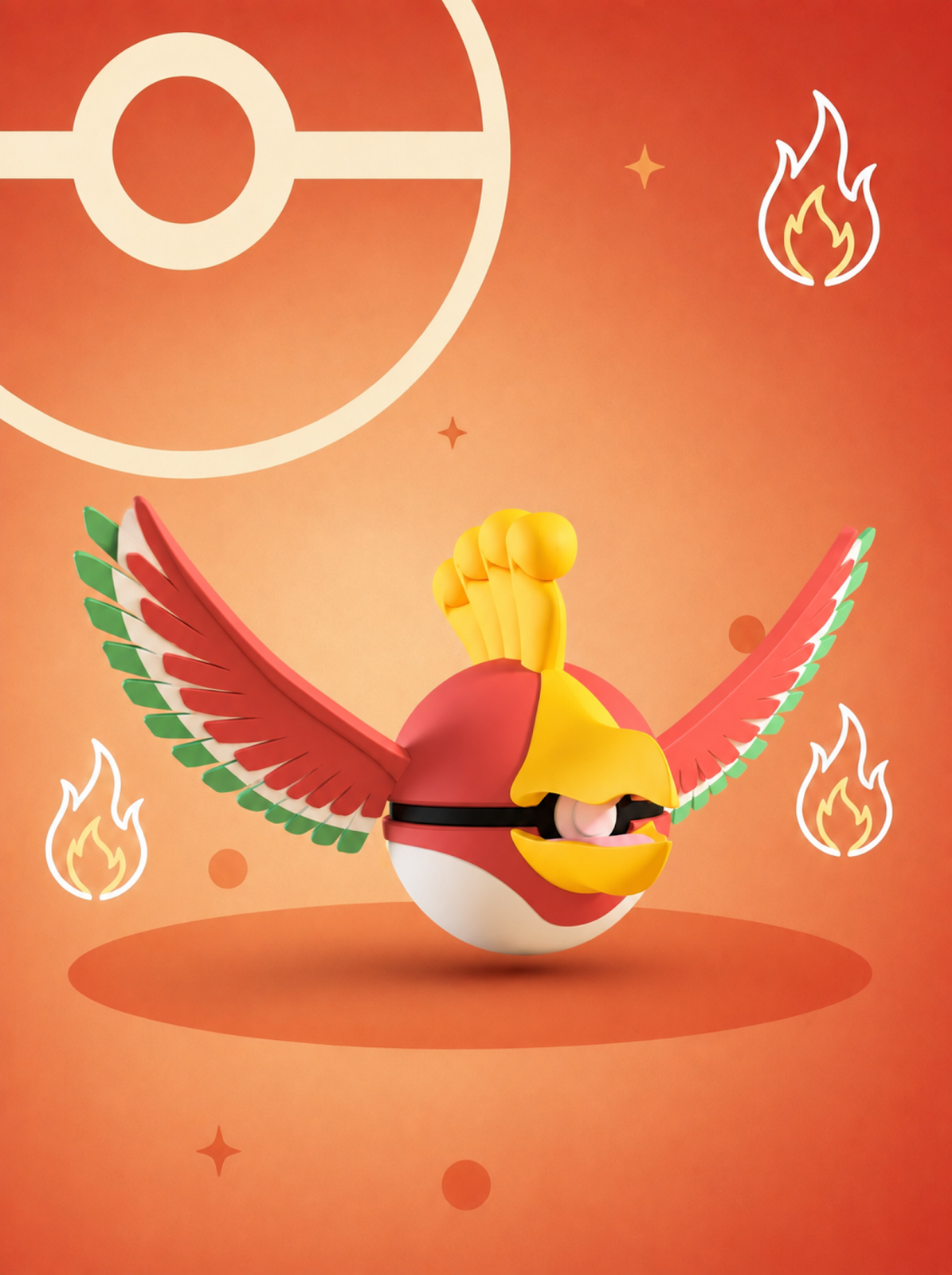 Pokéball Edición Ho-Oh – Figura Coleccionable 3D