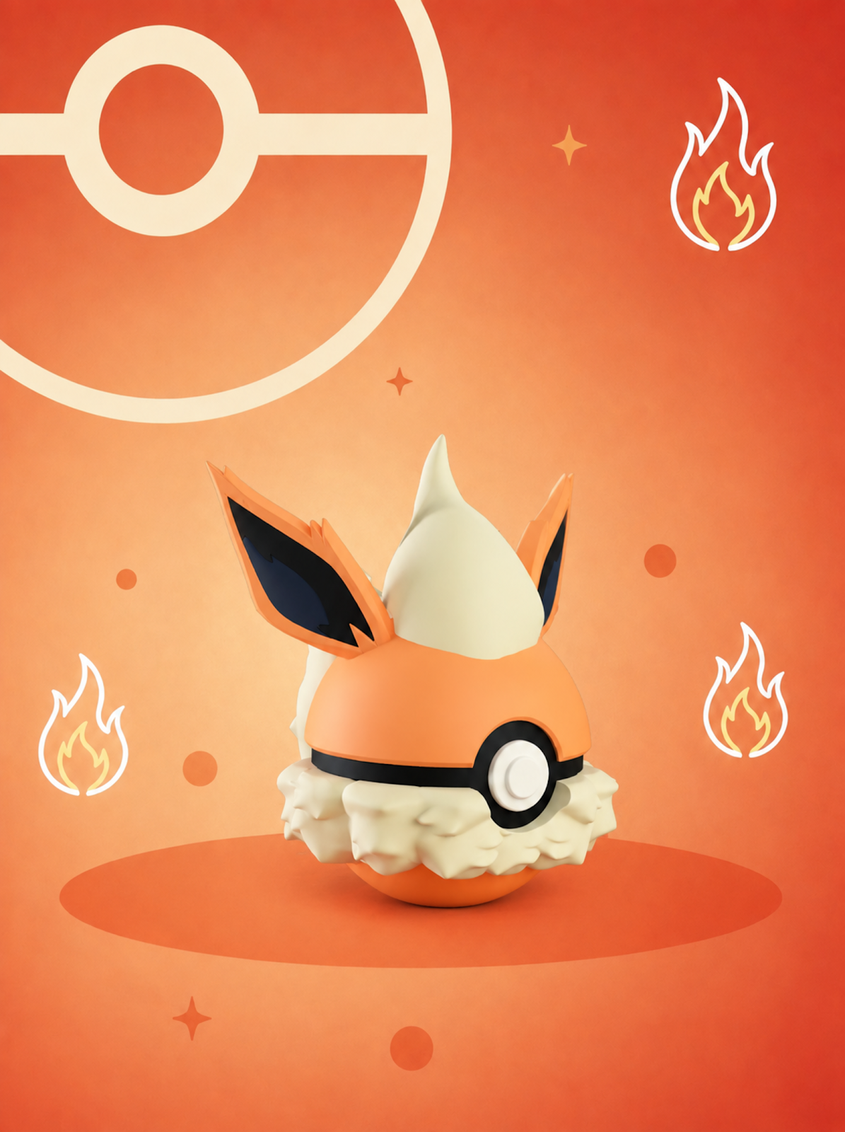 Pokéball Edición Flareon – Figura Coleccionable 3D