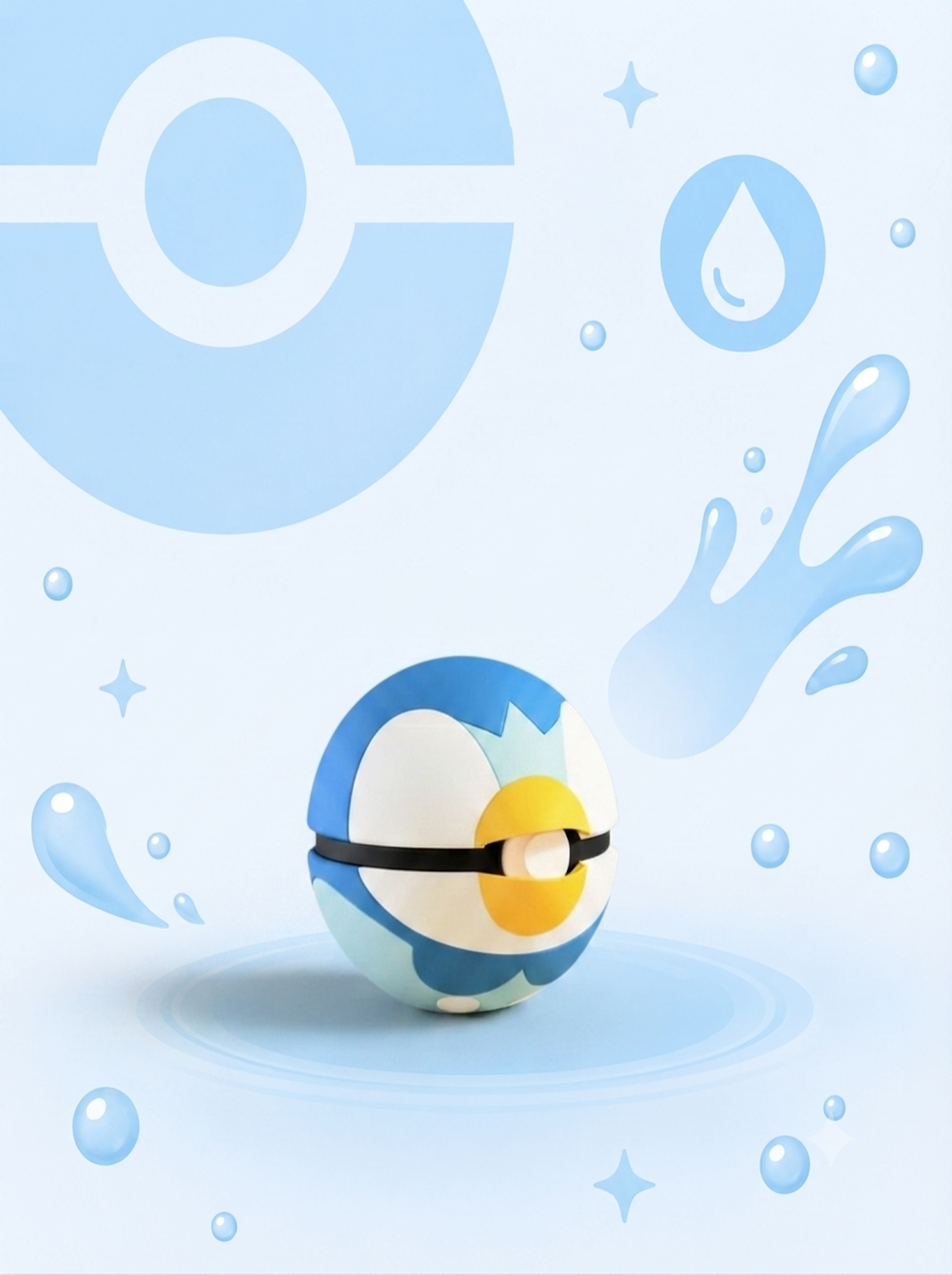 Pokéball Edición Piplup – Figura Coleccionable 3D