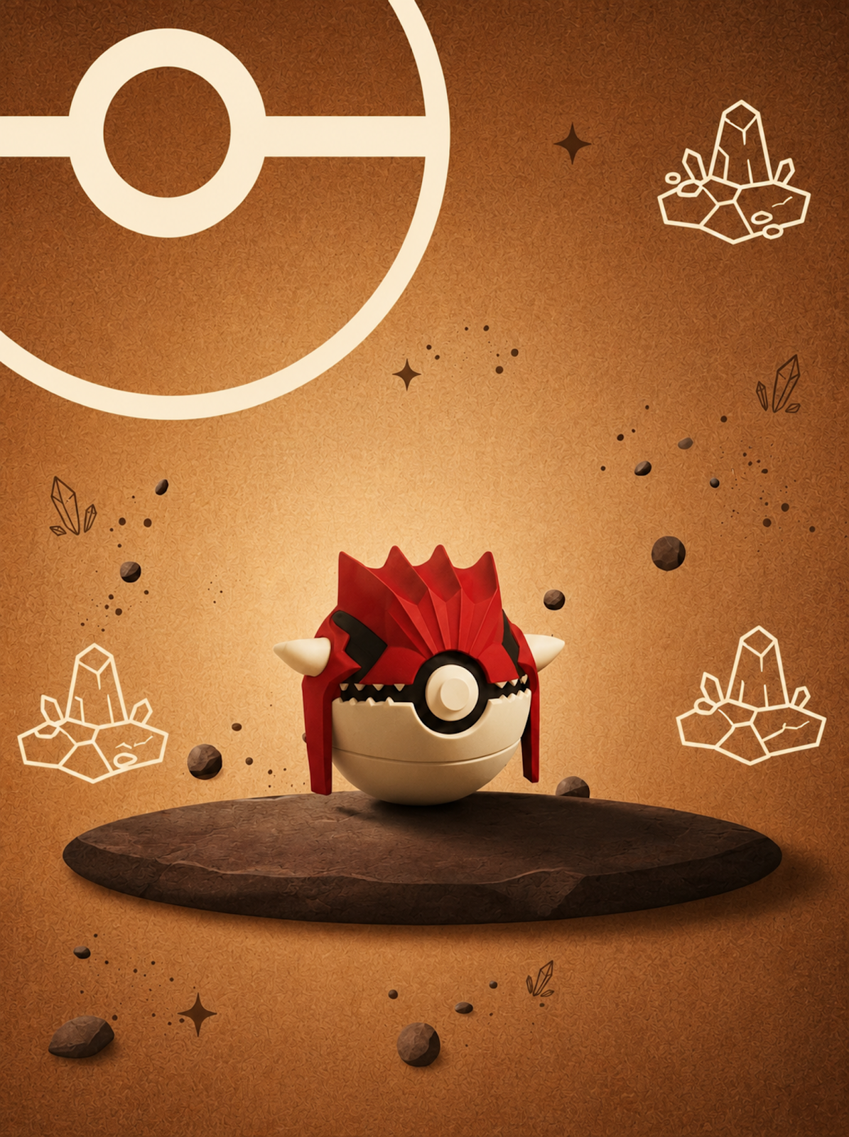 Pokéball Edición Groudon – Figura Coleccionable 3D