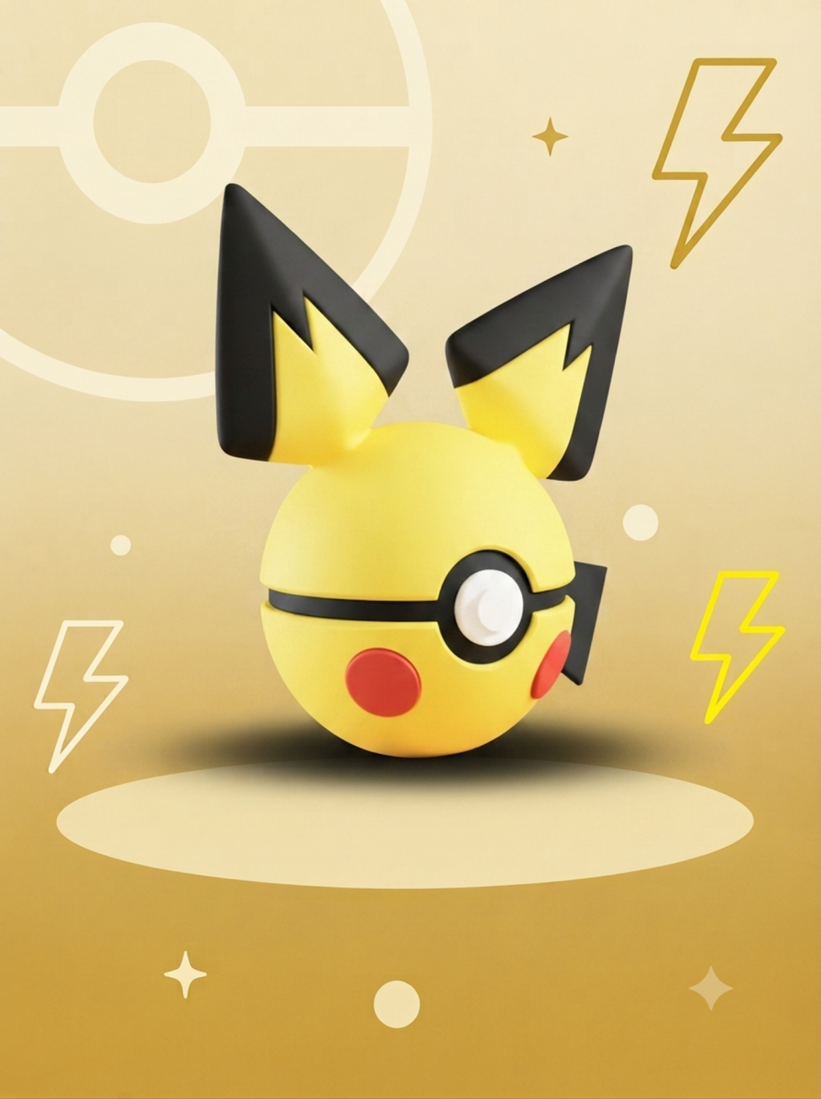 Pokéball Edición Pichu – Figura Coleccionable 3D