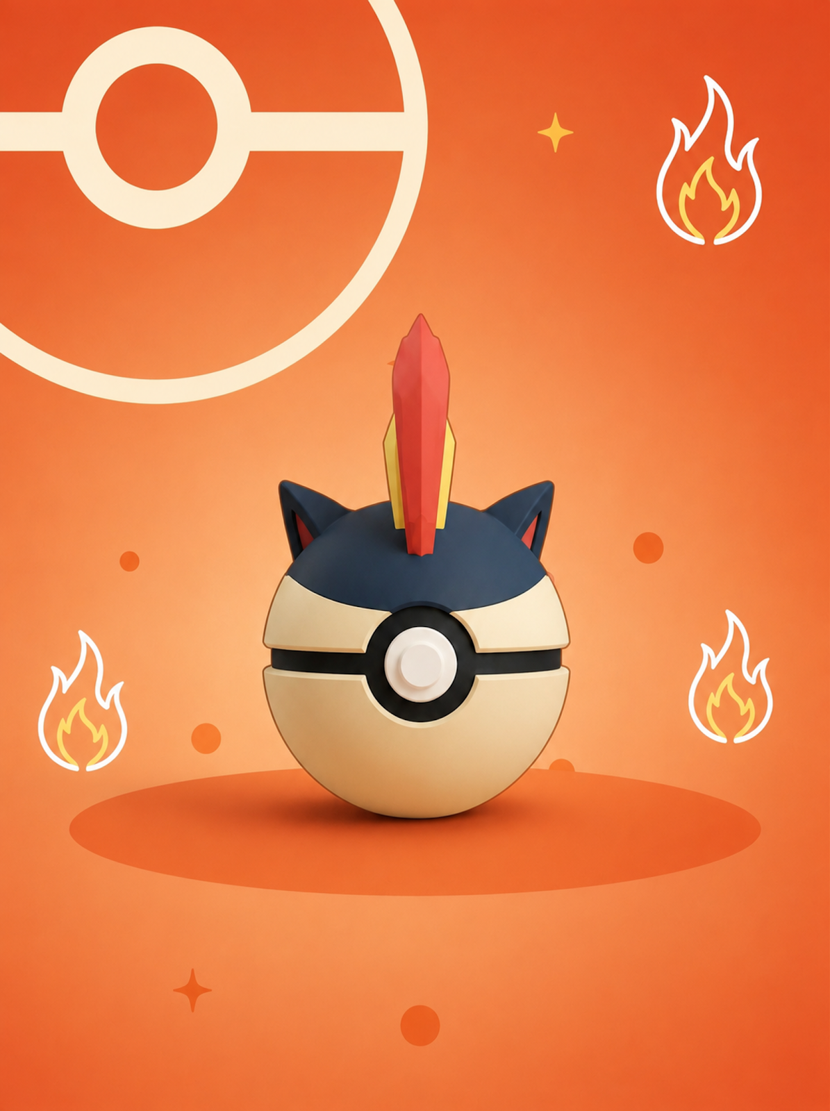 Pokéball Edición Quilava – Figura Coleccionable 3D