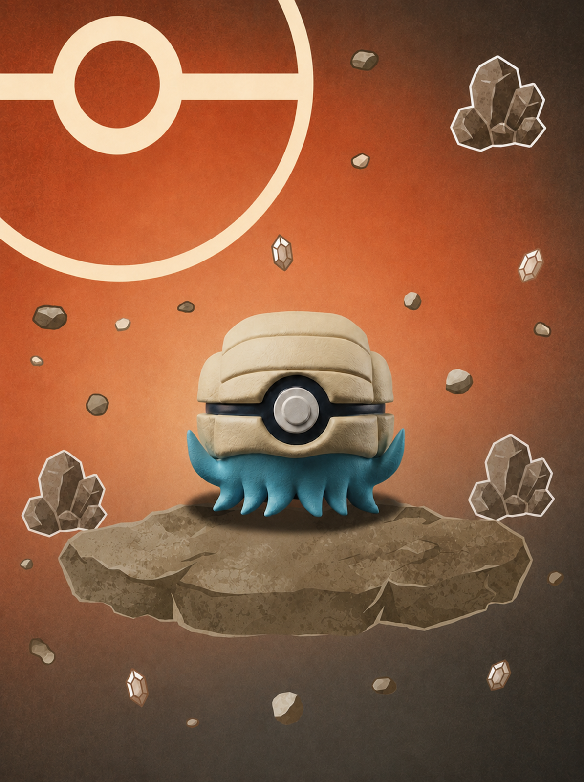 Pokéball Edición Omanyte – Figura Coleccionable 3D