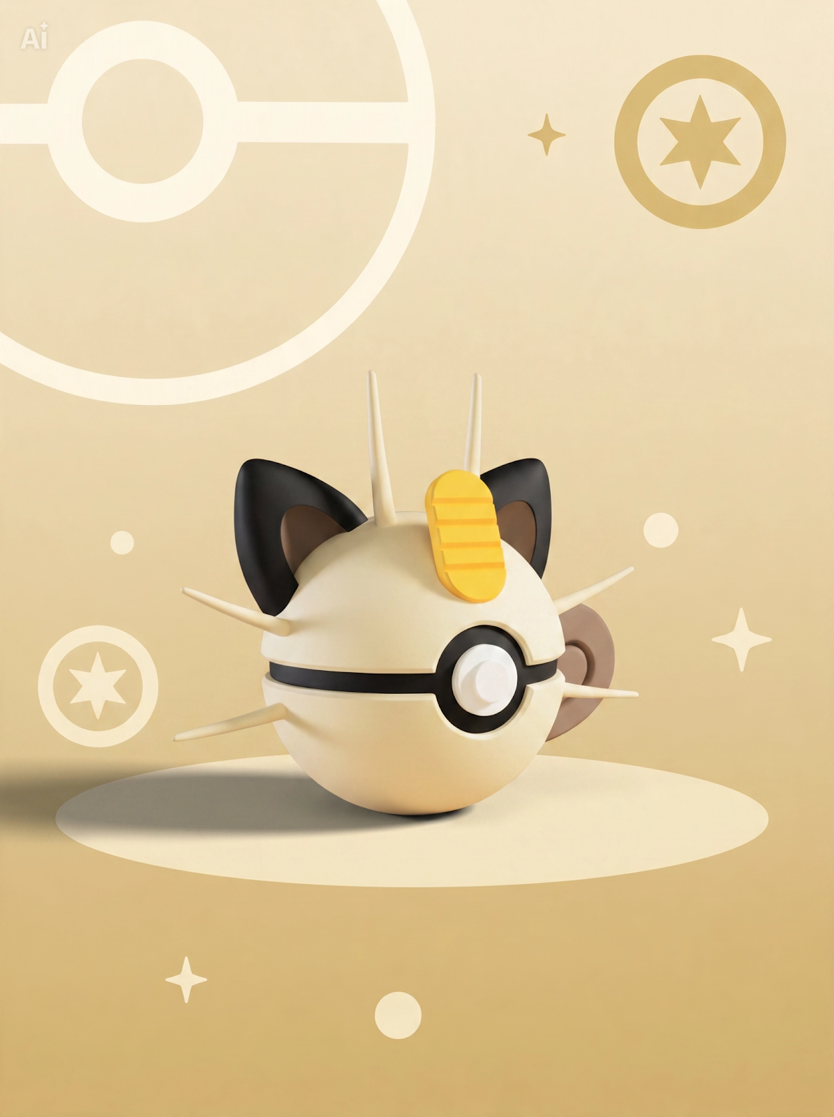 Pokéball Edición Meowth – Figura Coleccionable 3D