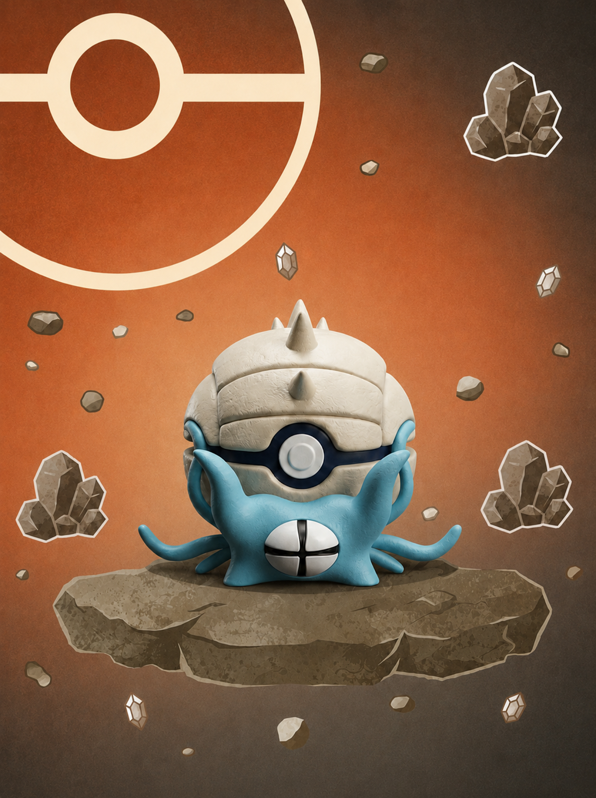 Pokéball Edición Omastar – Figura Coleccionable 3D
