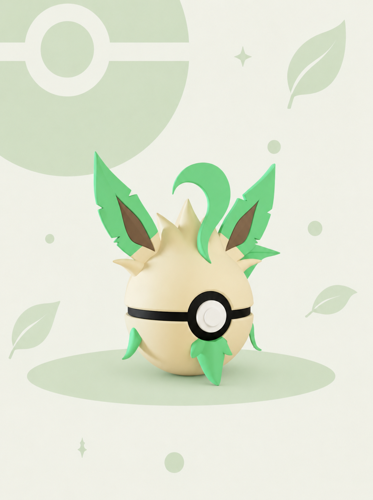 Pokéball Edición Leafeon – Figura Coleccionable 3D
