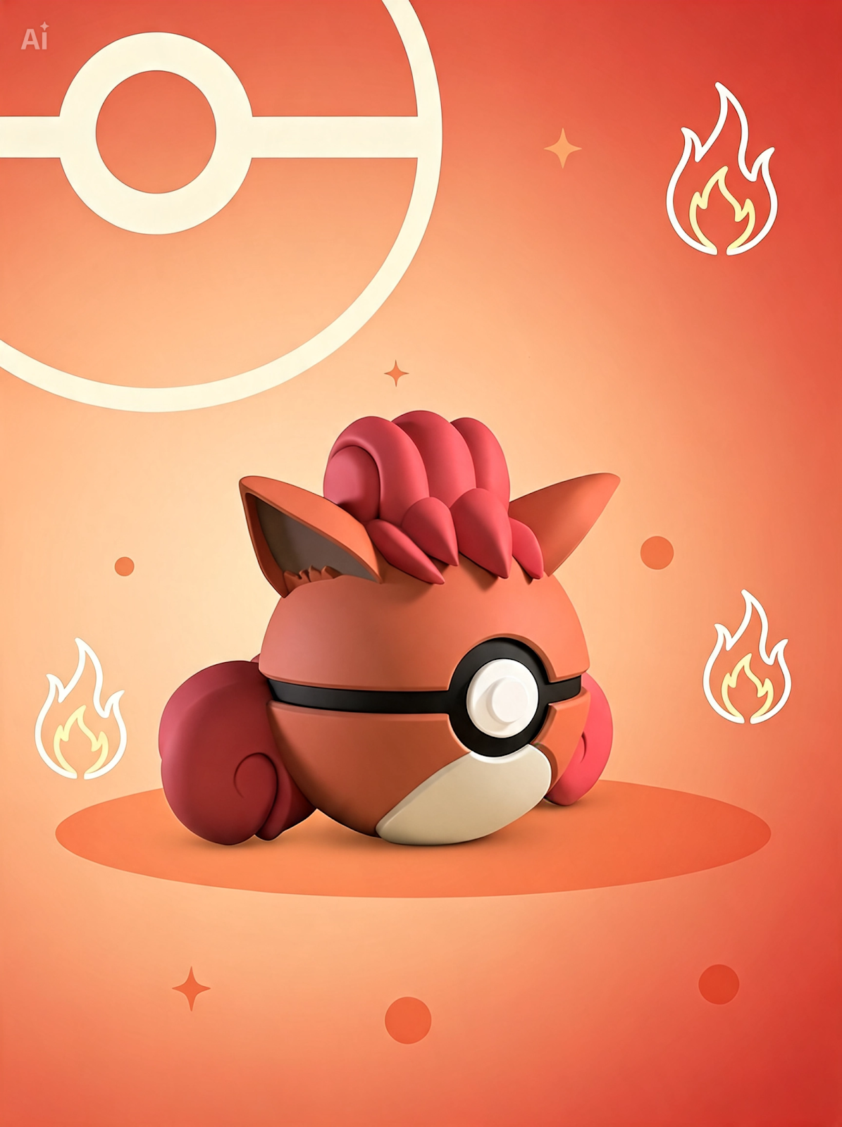 Pokéball Edición Vulpix – Figura Coleccionable 3D
