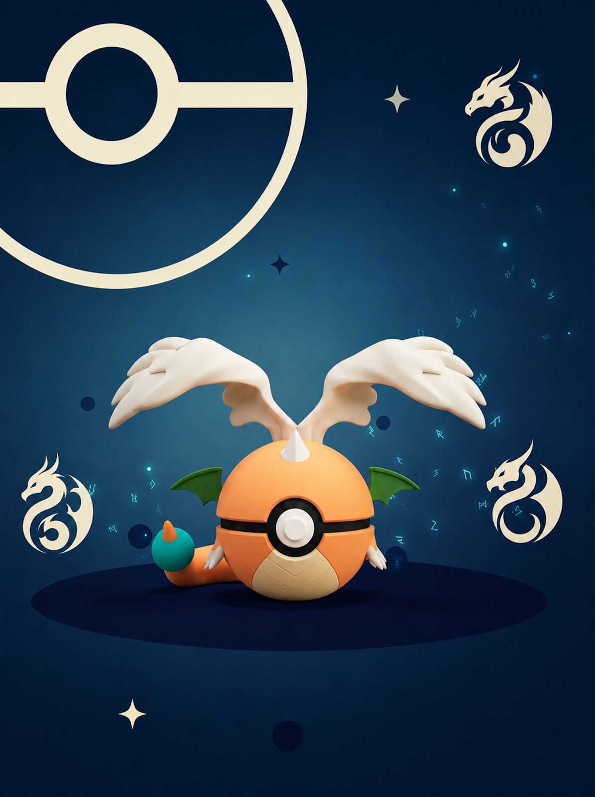 Pokéball Edición Dragonite (Mega) – Figura Coleccionable 3D