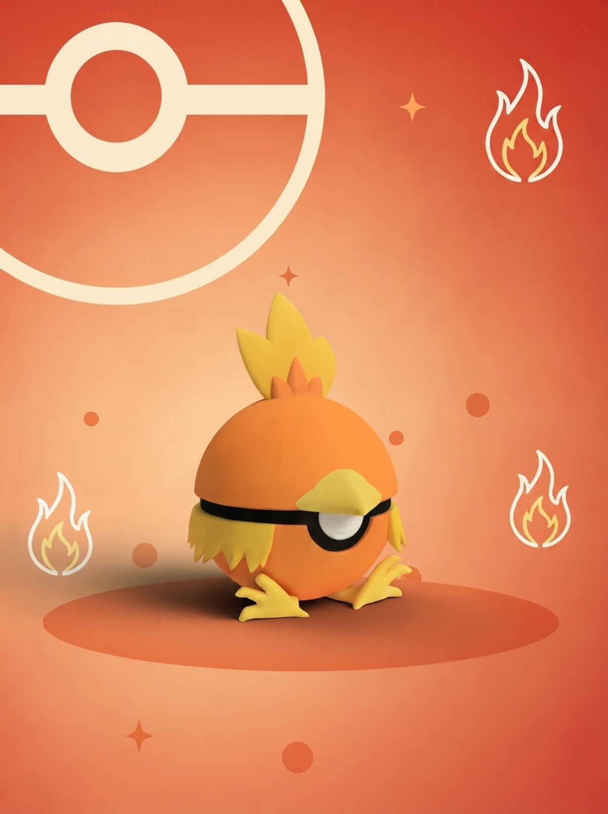 Pokéball Edición Torchic – Figura Coleccionable 3D